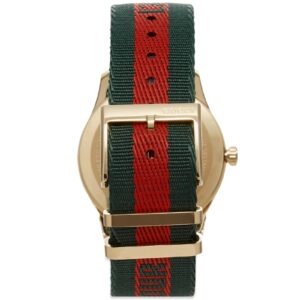 GUCCI G-TIMELESS CONTEMPORARY 38MM NYLON WEBBING GOLD PVD TIMEPIECE
