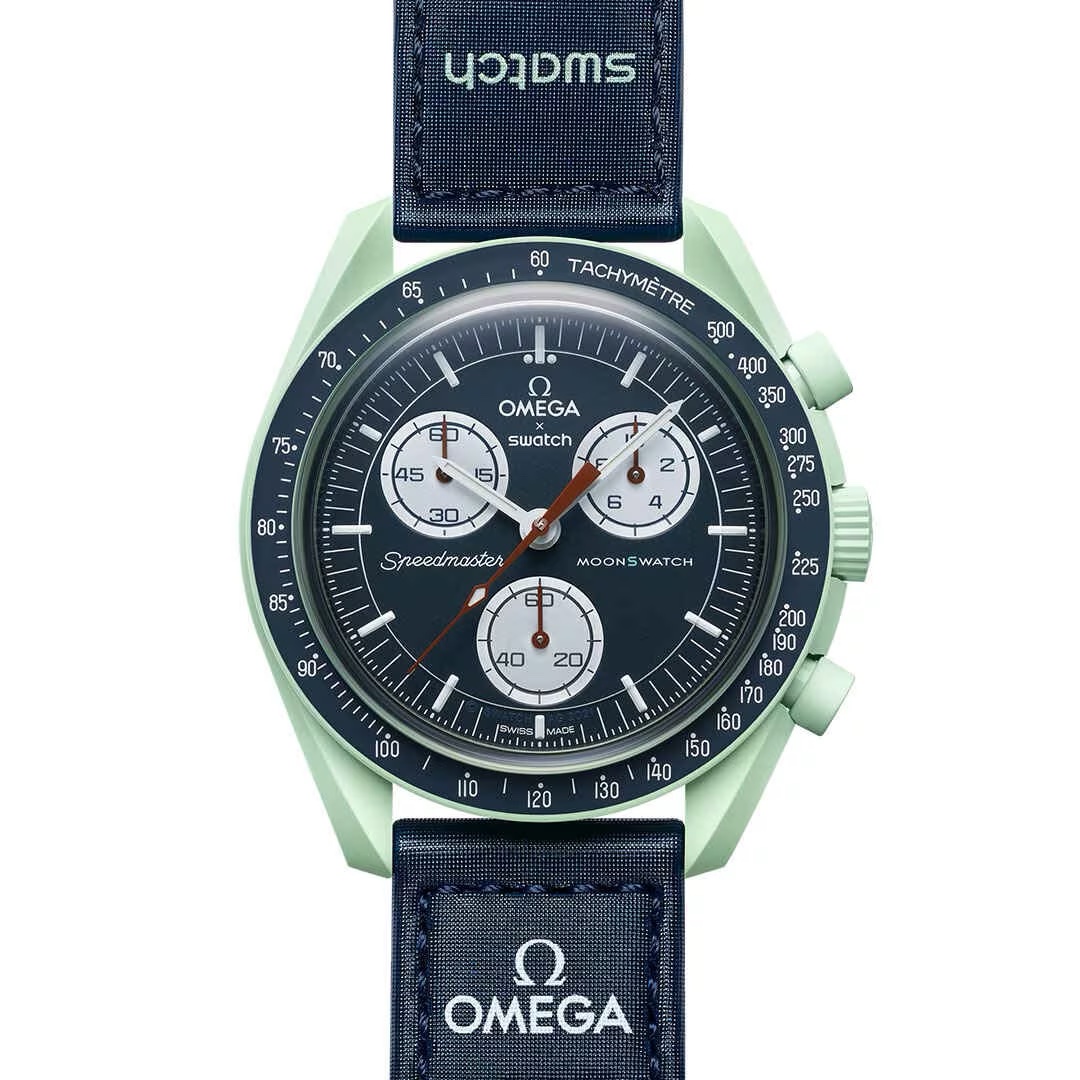 SWATCH X OMEGA BIOCERAMIC MOONSWATCH MISSION ON EARTH PlugWatches